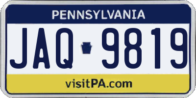 PA license plate JAQ9819