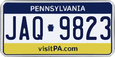 PA license plate JAQ9823