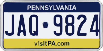 PA license plate JAQ9824