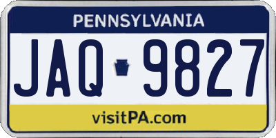 PA license plate JAQ9827
