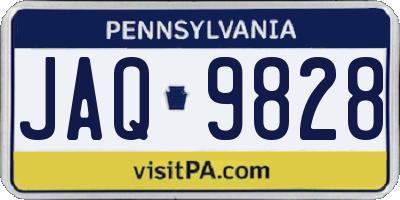 PA license plate JAQ9828