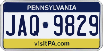 PA license plate JAQ9829