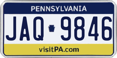 PA license plate JAQ9846