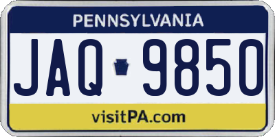 PA license plate JAQ9850