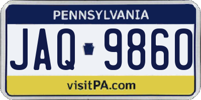 PA license plate JAQ9860