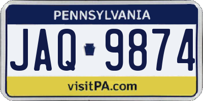 PA license plate JAQ9874
