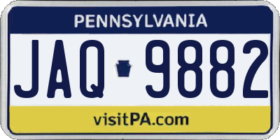 PA license plate JAQ9882