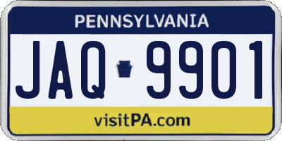 PA license plate JAQ9901