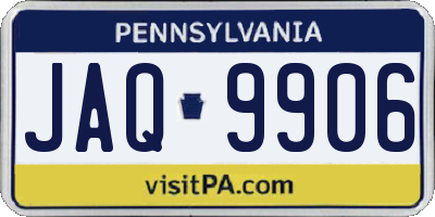 PA license plate JAQ9906