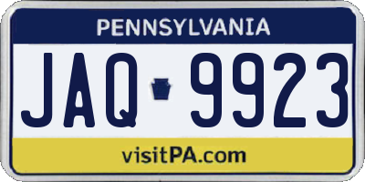 PA license plate JAQ9923