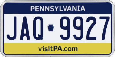 PA license plate JAQ9927