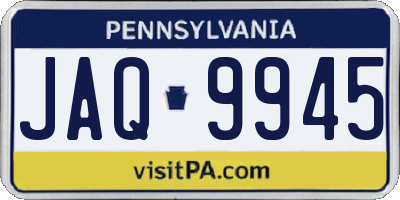 PA license plate JAQ9945