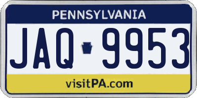 PA license plate JAQ9953