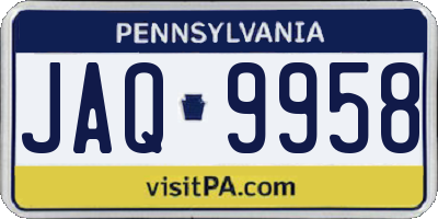 PA license plate JAQ9958