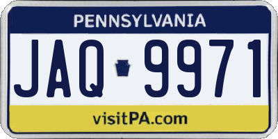 PA license plate JAQ9971