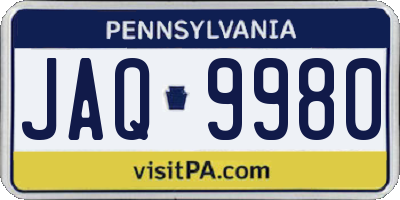 PA license plate JAQ9980