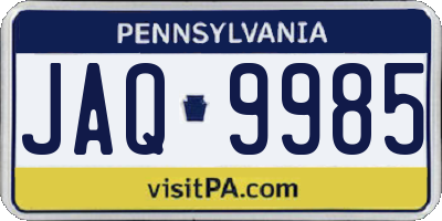 PA license plate JAQ9985