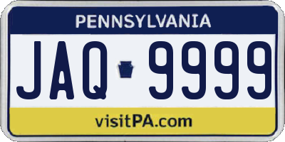 PA license plate JAQ9999