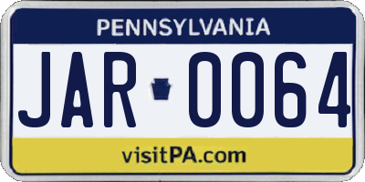 PA license plate JAR0064