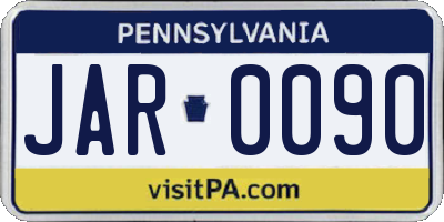 PA license plate JAR0090