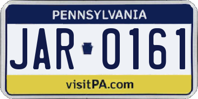 PA license plate JAR0161
