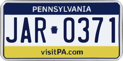PA license plate JAR0371
