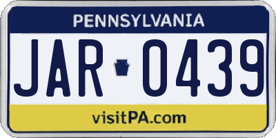 PA license plate JAR0439