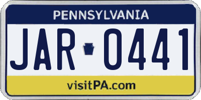 PA license plate JAR0441