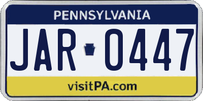 PA license plate JAR0447
