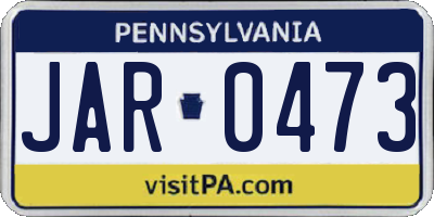 PA license plate JAR0473