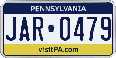PA license plate JAR0479