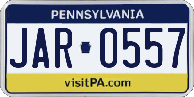 PA license plate JAR0557
