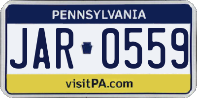 PA license plate JAR0559