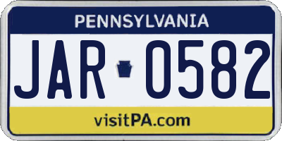 PA license plate JAR0582