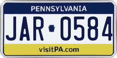 PA license plate JAR0584