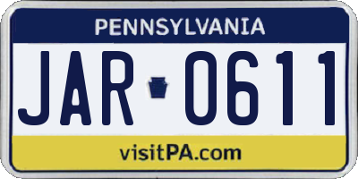 PA license plate JAR0611