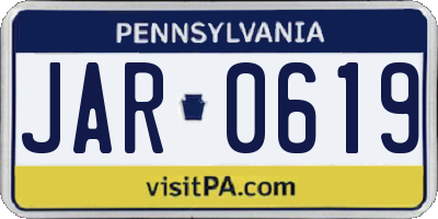 PA license plate JAR0619