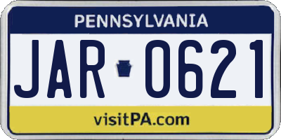 PA license plate JAR0621