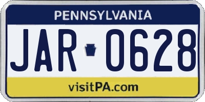 PA license plate JAR0628