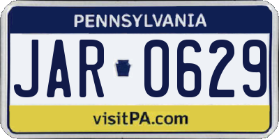 PA license plate JAR0629