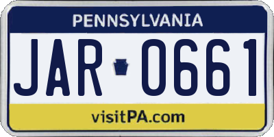 PA license plate JAR0661