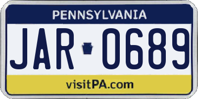 PA license plate JAR0689