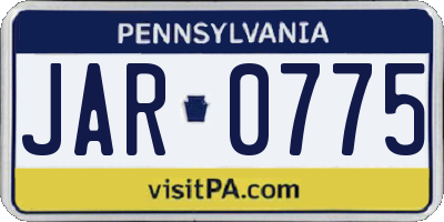 PA license plate JAR0775
