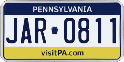 PA license plate JAR0811