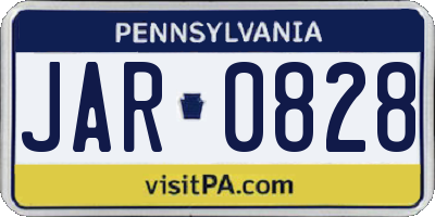 PA license plate JAR0828
