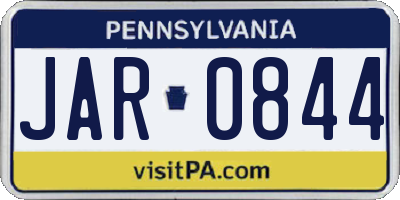 PA license plate JAR0844