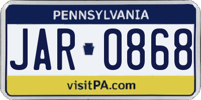 PA license plate JAR0868