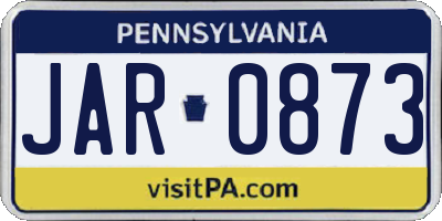 PA license plate JAR0873