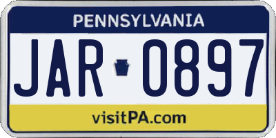 PA license plate JAR0897