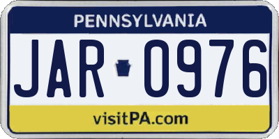 PA license plate JAR0976